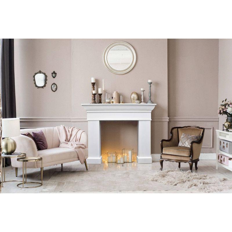 Storied Home Monolith Decorative Fireplace Mantel White: Fir Wood & MDF, Wall Mount, 49.625"H