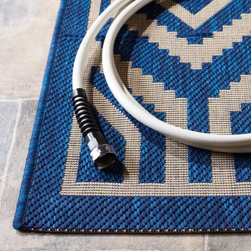 Courtyard CY6902 Power Loomed Indoor and Outdoor Area Rug - Navy/Beige - 9'x12' - Safavieh