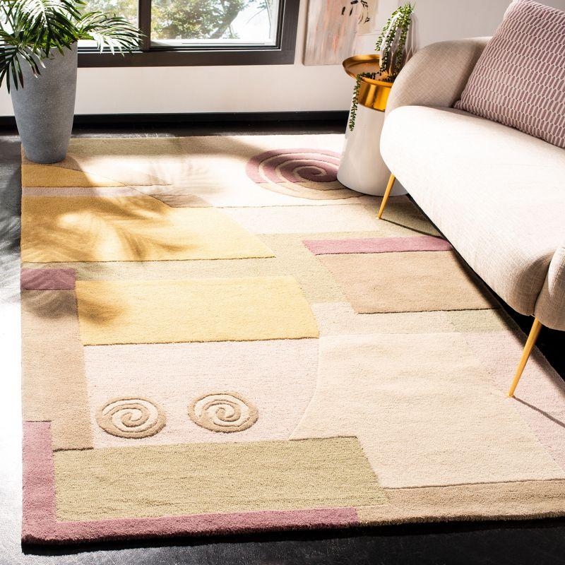 Beige and Yellow Hand-Tufted Wool Rectangular Area Rug