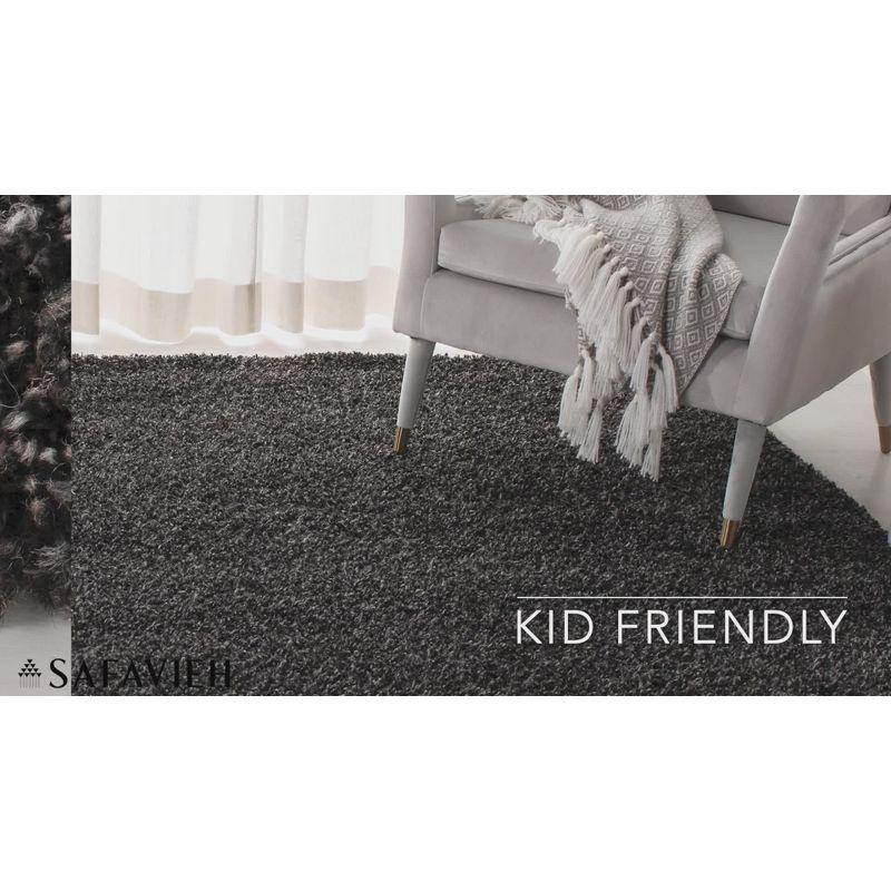 Charcoal Luxury Plush 5'3" x 7'6" Synthetic Shag Area Rug