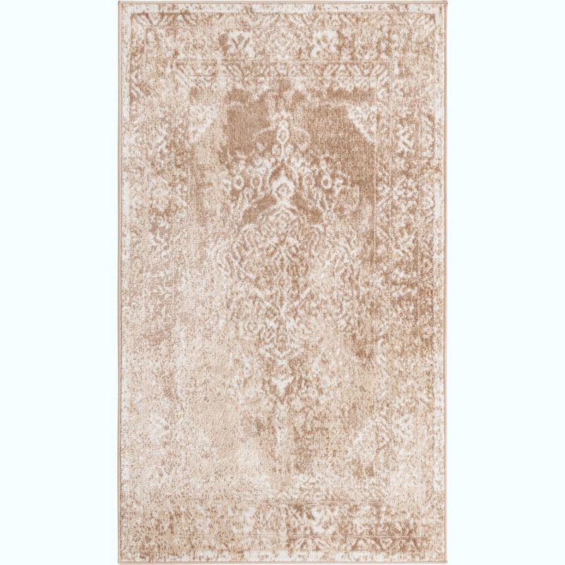 Unique Loom Oxford Collection Area Rug - Bodleian (3'  x 5' 3" Rectangle Beige/Ivory)