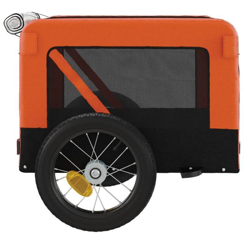 vidaXL Pet Bike Trailer Orange and Black Oxford Fabric&Iron