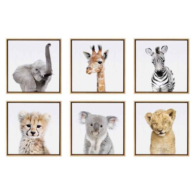 13" x 13" 6pc Ari Safari Animals Wall Art - Kate & Laurel All Things Decor