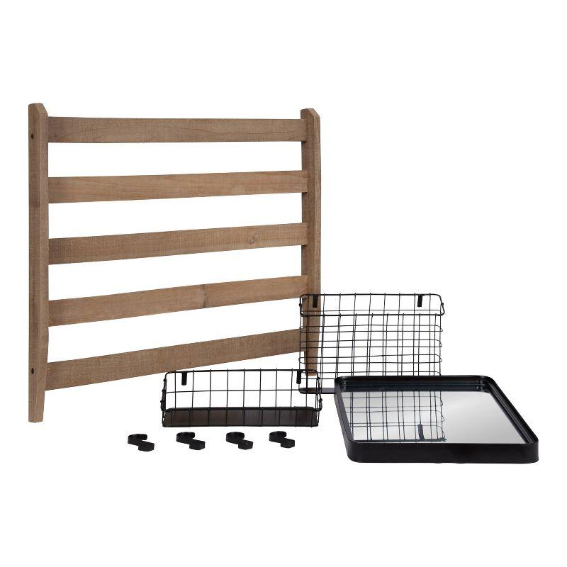 Kate and Laurel Tanner Metal Wall Organizer with Key Hooks