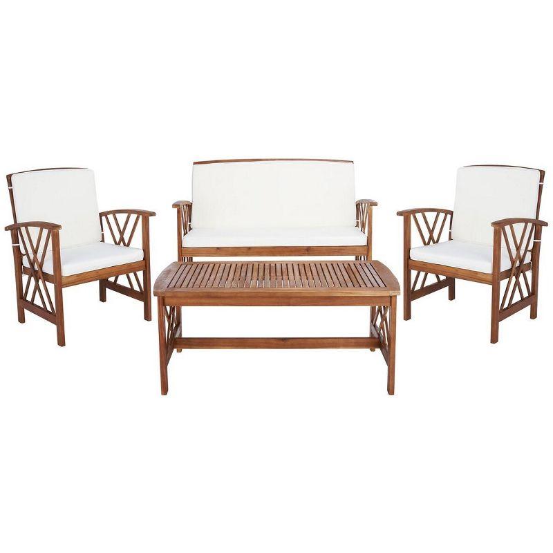 Fontana 4 Piece Patio Outdoor Conversation Set  - Safavieh