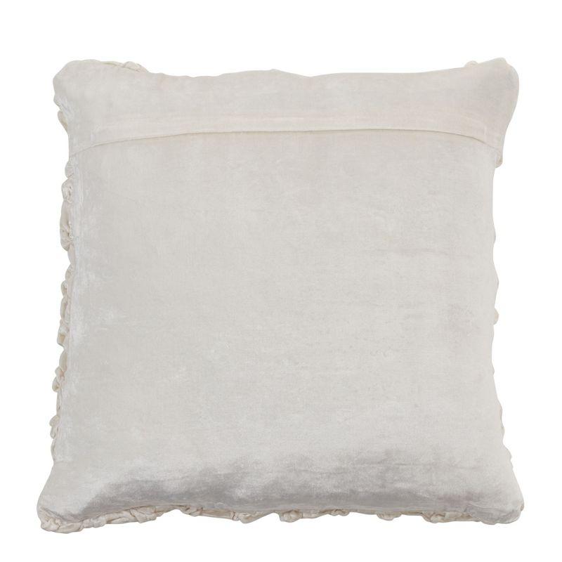 Saro Lifestyle Poly-Filled Smocked Velvet Design Throw Pillow