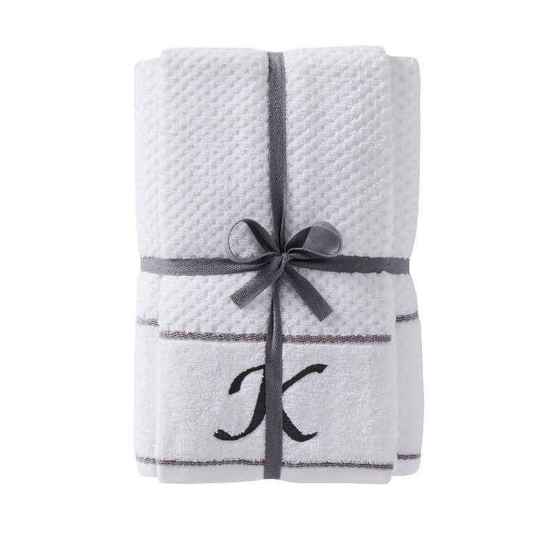 4pc Monogram Bath/Hand Towel Set White - SKL Home