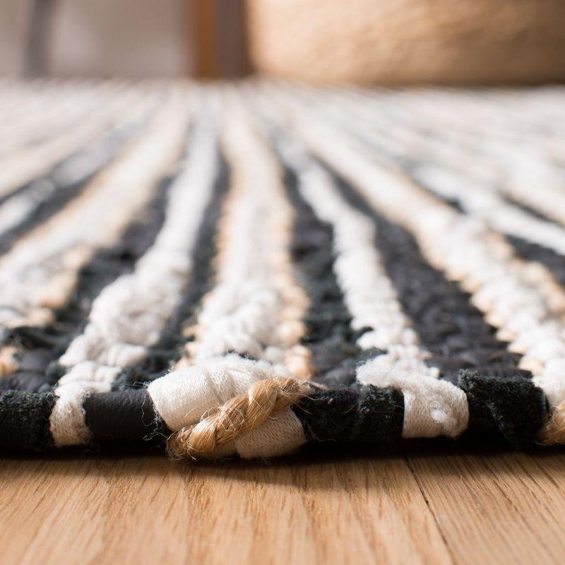 Vintage Leather VTL373 Hand Woven Indoor Area Rug - Black/Multi - 4'x6' - Safavieh.