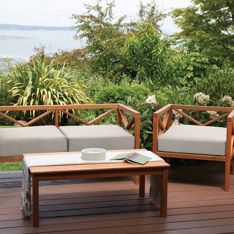 19" x 19" x 3" Ravenna Water-Resistant Patio Seat Cushion Mushroom - Classic Accessories