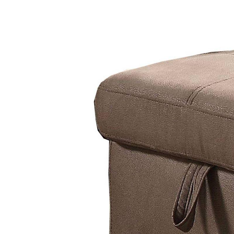 Brown Tufted Upholstered Storage Ottoman