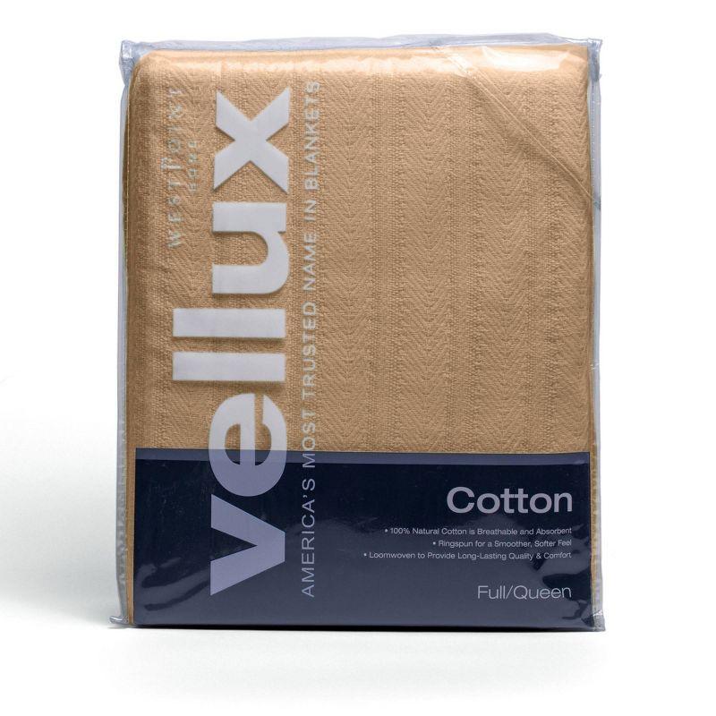 Vellux 100% Cotton Blanket - Soft, Breathable, Cozy & Lightweight Thermal Blanket  All-Season Blanket Perfect for Layering Bed, Couch & Sofa - Hotel Quality