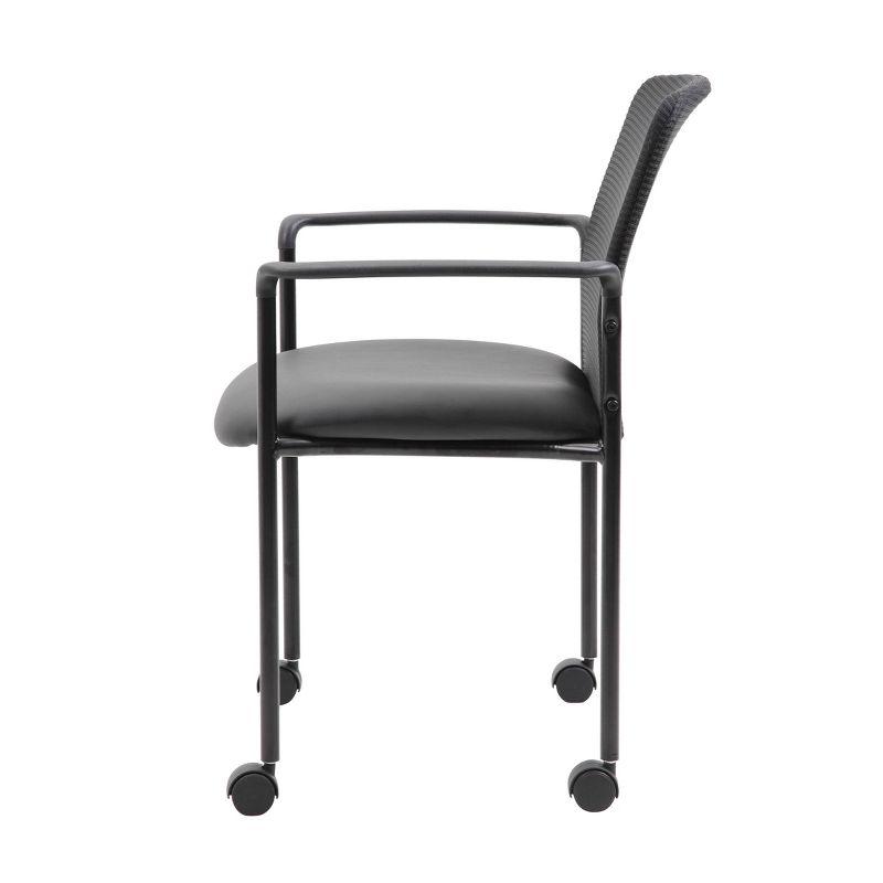 Mesh Guest Chair with Fixed Arms & Metal Frame - Boss Office Products: Stackable, Breathable Back