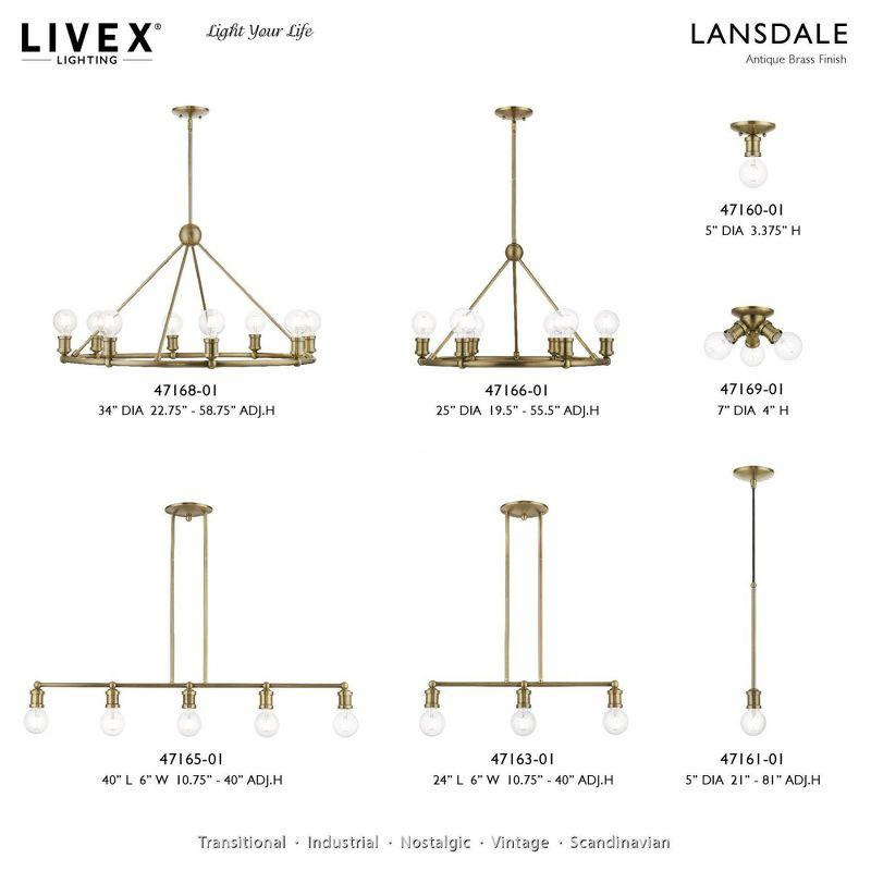 Livex Lighting Lansdale 6 - Light Chandelier in  Antique Brass