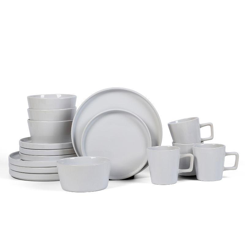 White Ceramic 16-Piece Outdoor Dinnerware Set, Service for 4