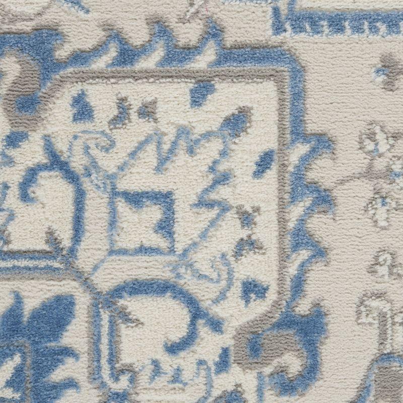 Nourison Elation Bohemian Medallion Indoor Rug Ivory Blue 4' x 6'