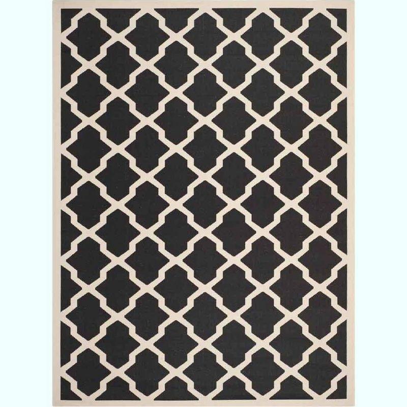 Courtyard CY6903 Power Loomed Indoor and Outdoor Area Rug - Black/Beige - 9'x12' - Safavieh