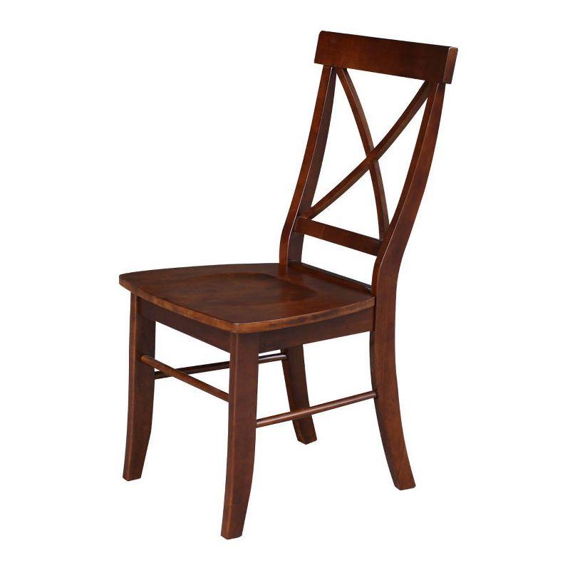 Set of 2 X Back Chairs with Solid Wood - International Concepts