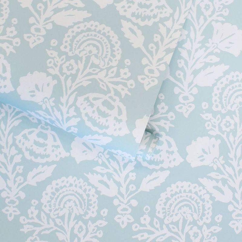 Tempaper & Co.® Floral Damask Removable Peel and Stick Wallpaper, Mint, 28 sq. ft.: Self-Adhesive Vinyl, Botanical Pattern
