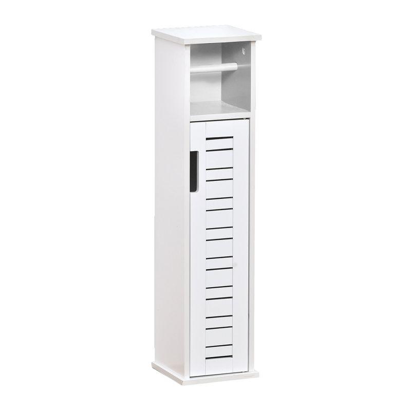 Evideco Miami White Toilet Paper Storage Cabinet with Dispenser, Compact