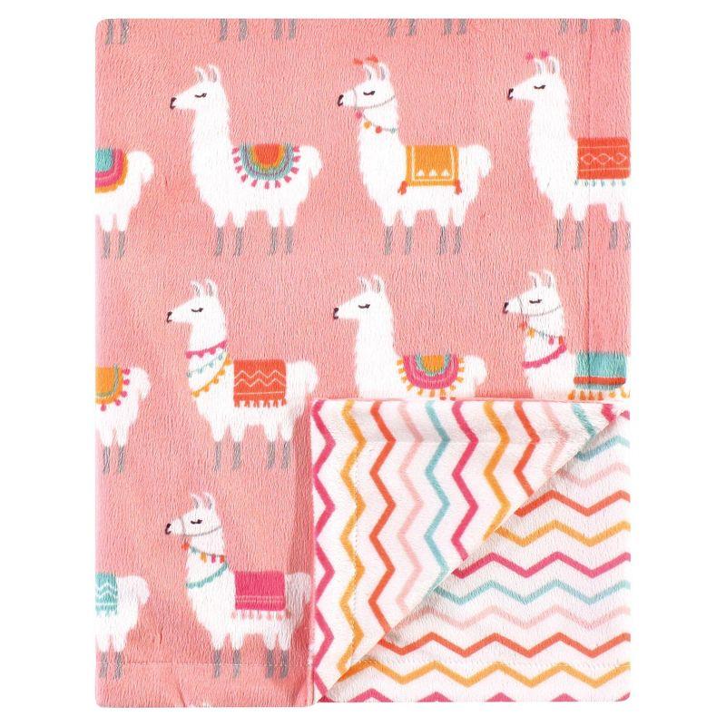 Llama-Themed Super Soft Reversible Mink Baby Blanket