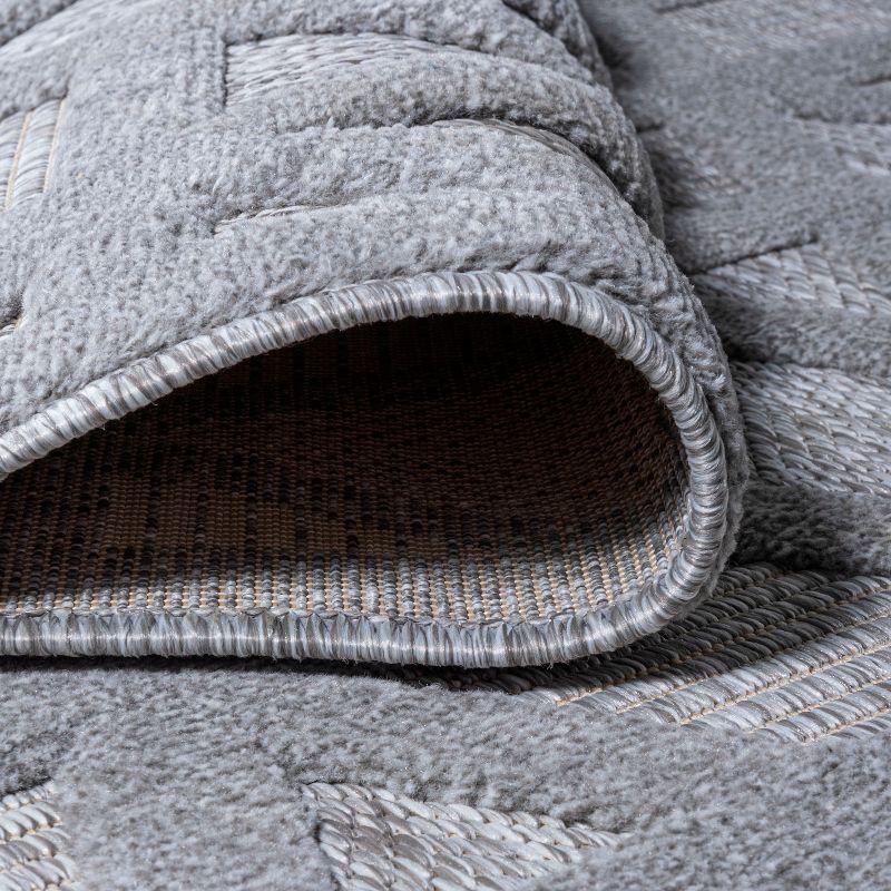 5'x8' Talaia Neutral Geometric Indoor/Outdoor Area Rug, Light Gray - JONATHAN Y