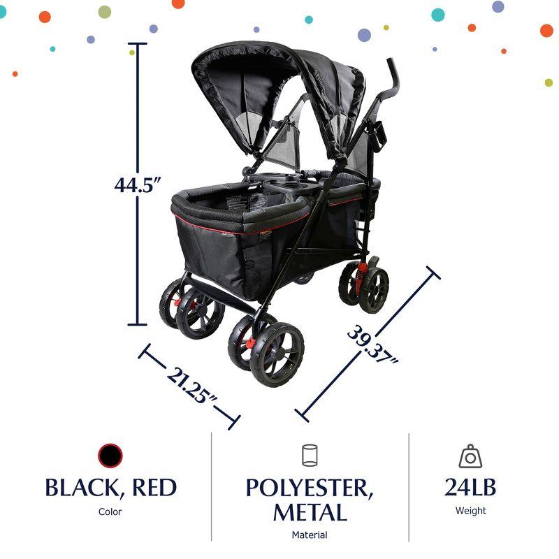 Summer Infant Foldable 4 Wheel Multi-Child Stroller with Storage