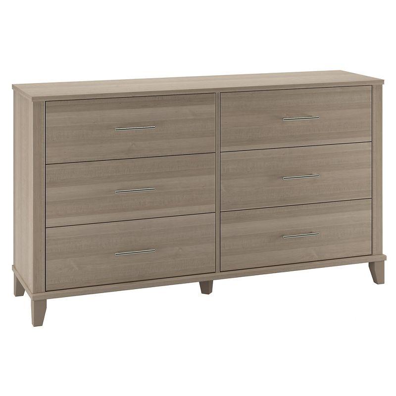 Ash Gray Mid-Century Modern 6-Drawer Dresser