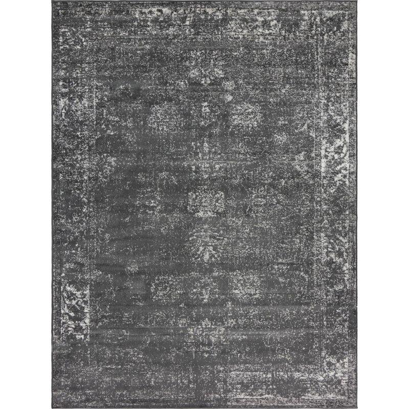 Casino Sofia Dark Gray 9' x 12' Rectangular Synthetic Area Rug