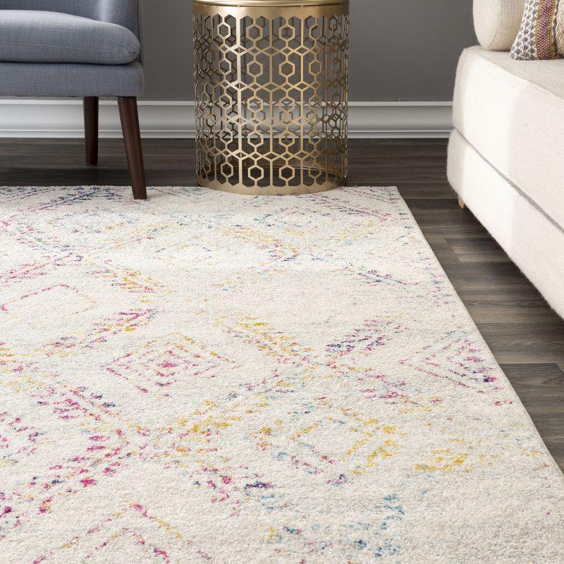 Multicolor Geometric 5' x 7' Synthetic Area Rug