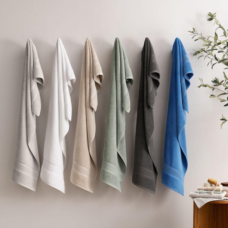 Aston & Arden Aegean Eco-Friendly Bath Towels (2 Pack), 30x60 Recycled Cotton Bathroom Towels, Solid Color