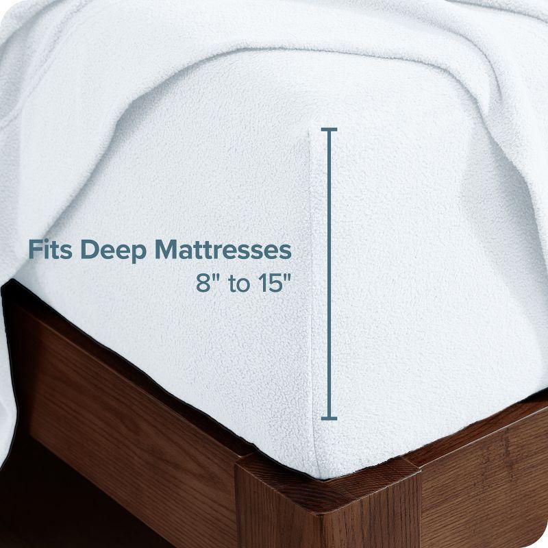 Twin XL White Polar Fleece Sheet Set by Bare Home