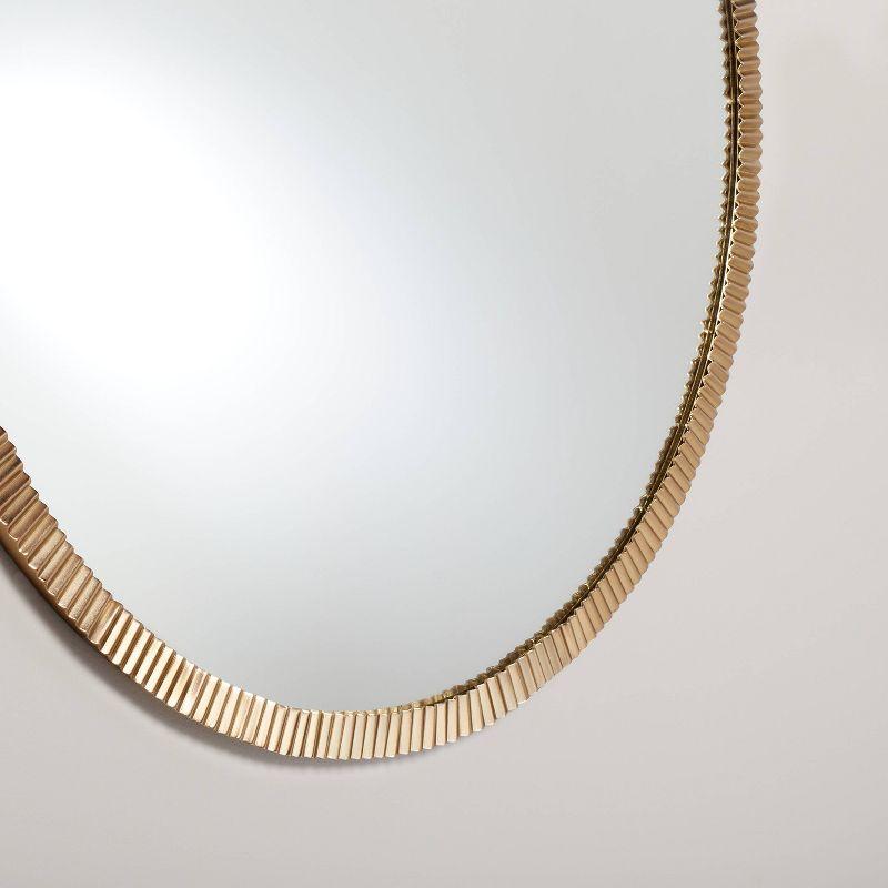 Pleated Brass Round Wall Mirror Antique Finish - Hearth & Hand™ with Magnolia