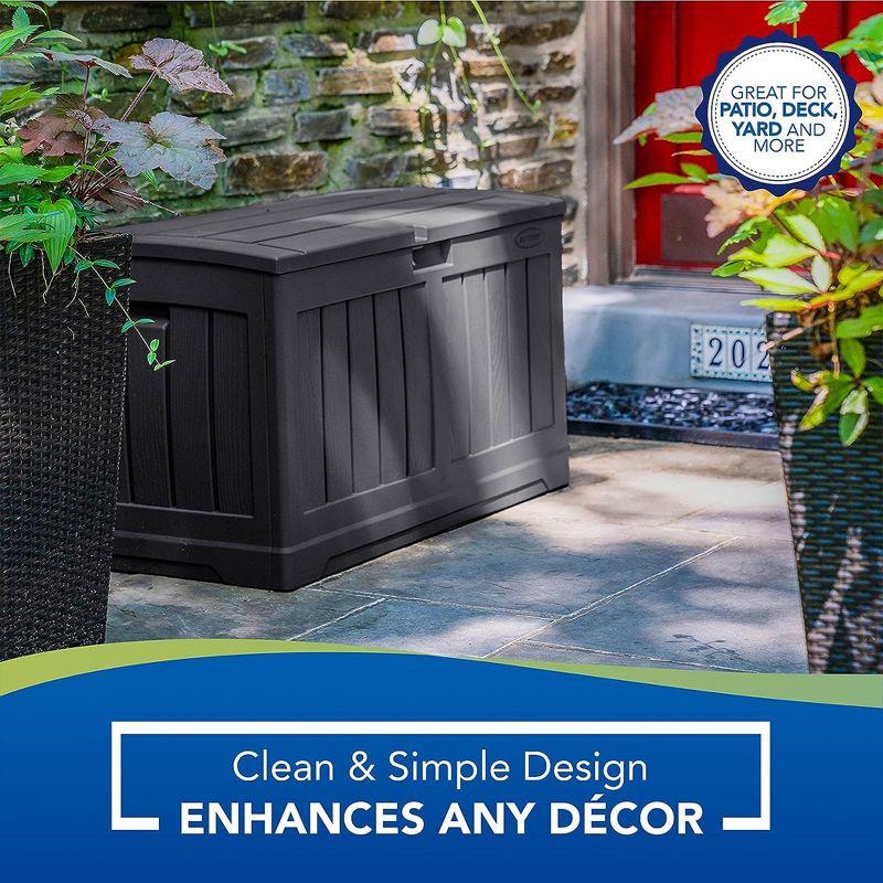 Suncast Suncast 50 Gallon Plastic Deck Box with Molded Lockable Feature for Home, Gray
