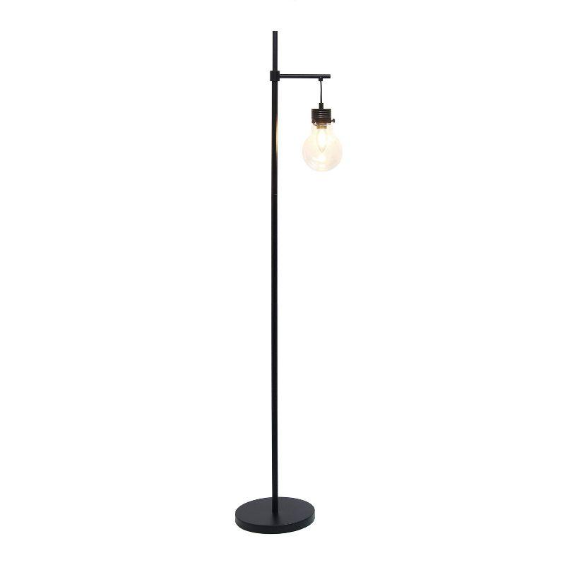 Matte Black Beacon Floor Lamp with Clear Glass Globe Shade