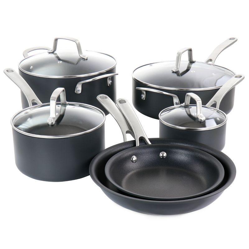 Martha Stewart Martha Stewart Bosworth 10 Piece Hard Anodized Nonstick Aluminum Cookware Set - Black