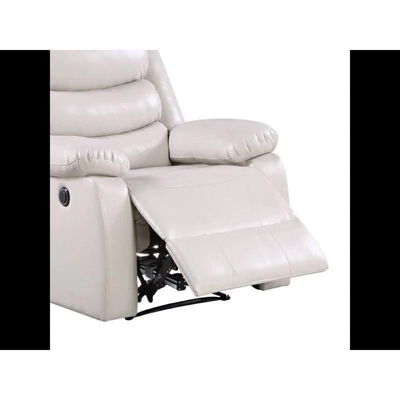 39" Eilbra PU Accent Chair Beige - Acme Furniture: Smooth Faux Leather, Pocket Coil Seating
