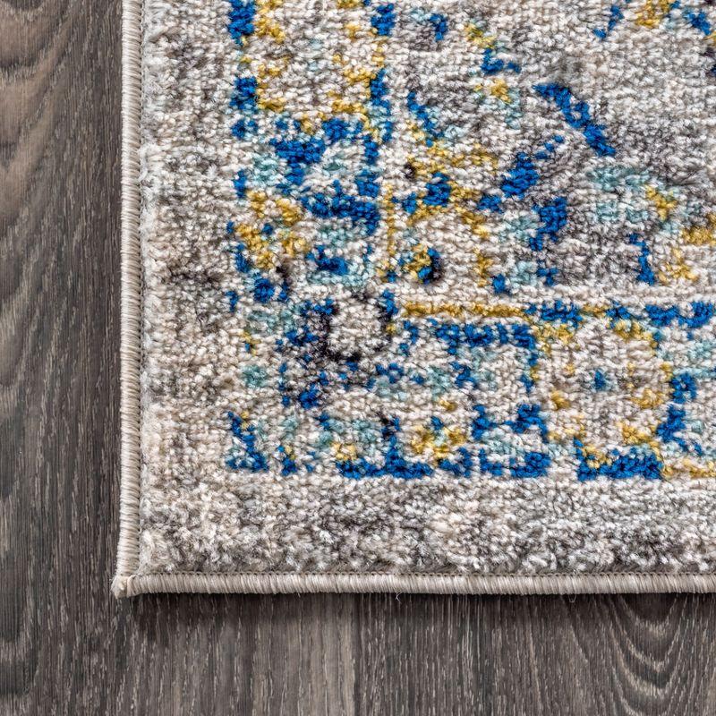 8'x10' Modern Persian Boho Vintage Trellis Area Rug, Blue/Multi - JONATHAN Y