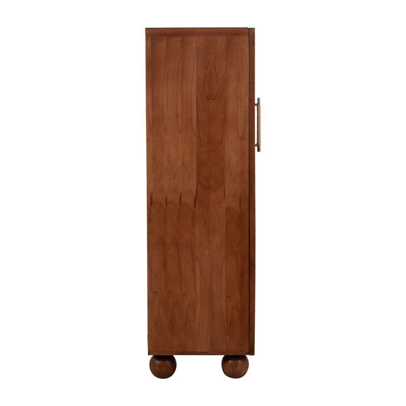 Sagebrook Home 60" Acacia Wood Armoire Brown: Contemporary Hand-Painted, Fixed Shelf, Metal Hardware