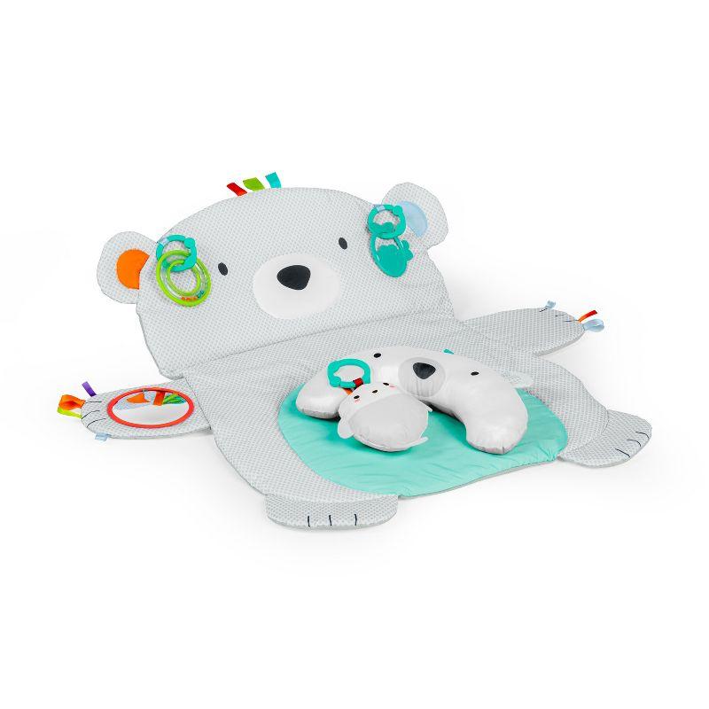 Gray Polar Bear Tummy Time Play Mat with Support Pillow