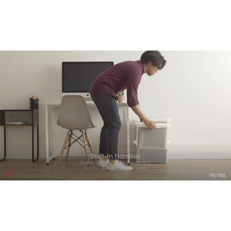 IRIS 32qt 3pk Letter Plastic File Box: Hanging File Folders Storage Bin, File Organizer, Gray, No Assembly Required