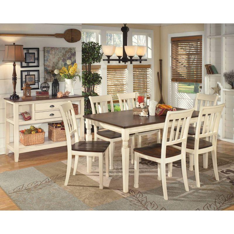 2pc Whitesburg Dining Room Side Chair Cottage White - Signature Design by Ashley: Hardwood Frame, Slat Back Design