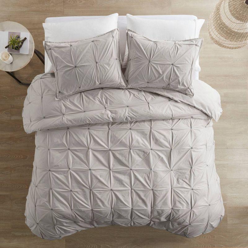 Elastic Embroidered Cotton Comforter Set