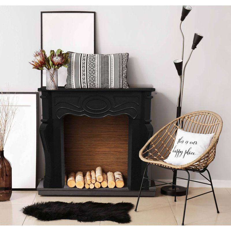 Storied Home Victorian Decorative Fireplace Mantel Black: Wall Mount, Fir Wood & MDF Frame, No Heat Output