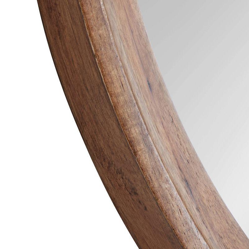 30" Hartman Round Wall Mirror Brown - Kate & Laurel All Things Decor