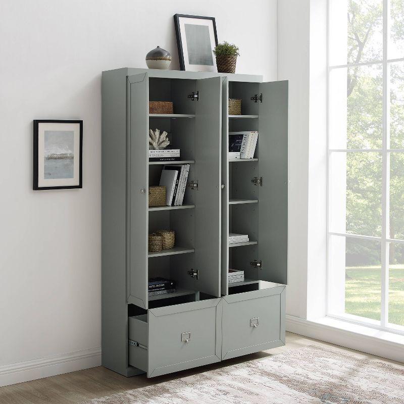 Gray Freestanding 2-Piece Entryway Set with Adjustable Shelving