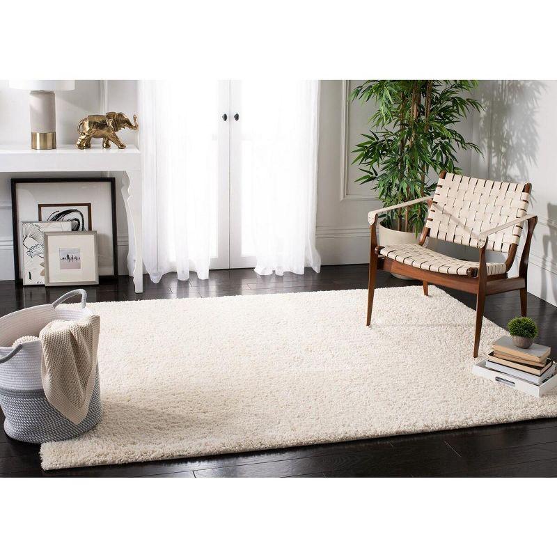 Ivory 8' x 10' Rectangular Solid Shag Area Rug