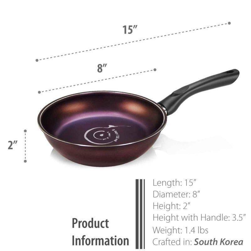 8-Inch Purple Aluminum Nonstick Frying Pan with Ceramic Coating