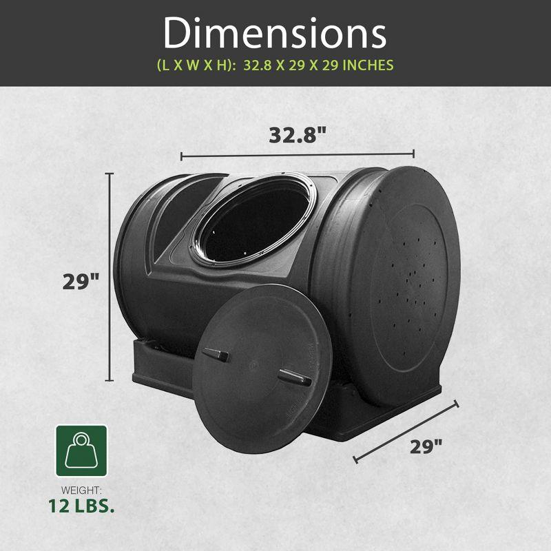 Black 7 Cu Ft Plastic Outdoor Tumbler Composter