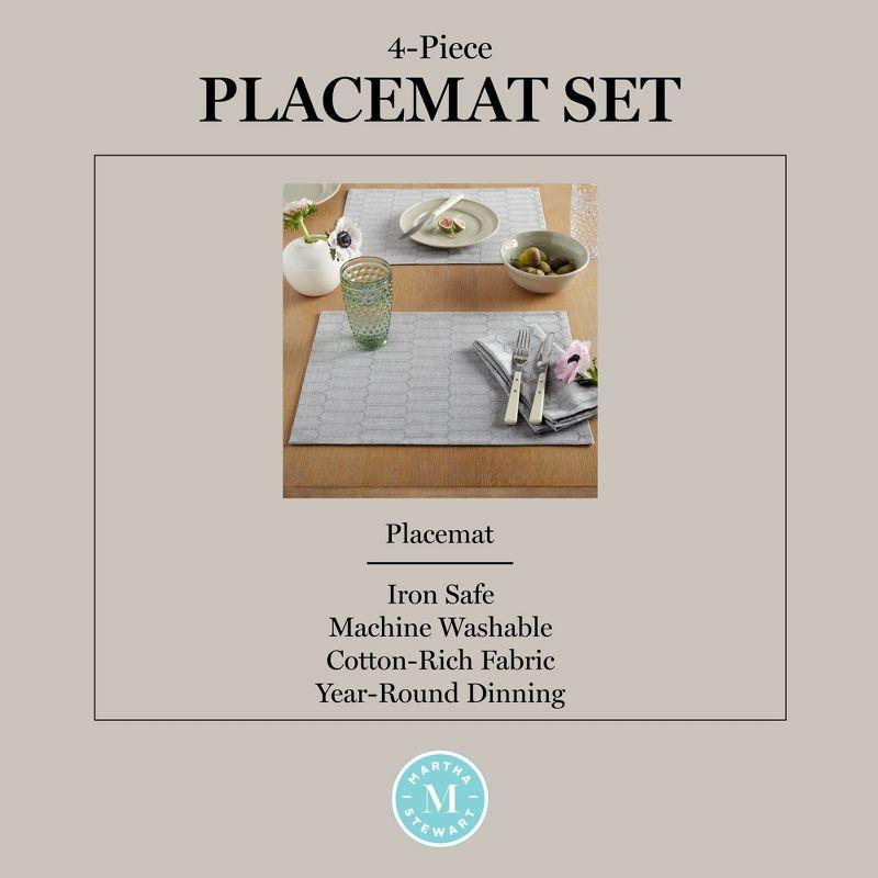 Martha Stewart Honeycomb Modern Farmhouse Reversible Placemat Set (Set of 4)