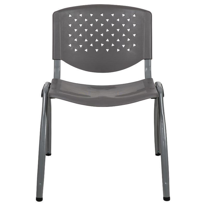 Flash Furniture Memphis 880 lb. Capacity Plastic Stack Chair with Powder Coated Frame